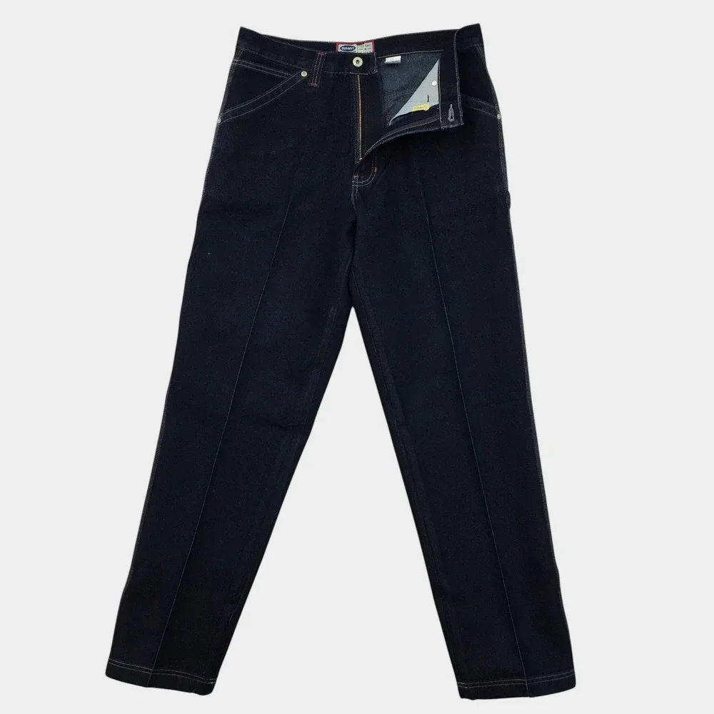 VINTAGE Old Navy Mens Y2K Painter Pants Dark Wash Indigo Carpenter Jeans 34x34